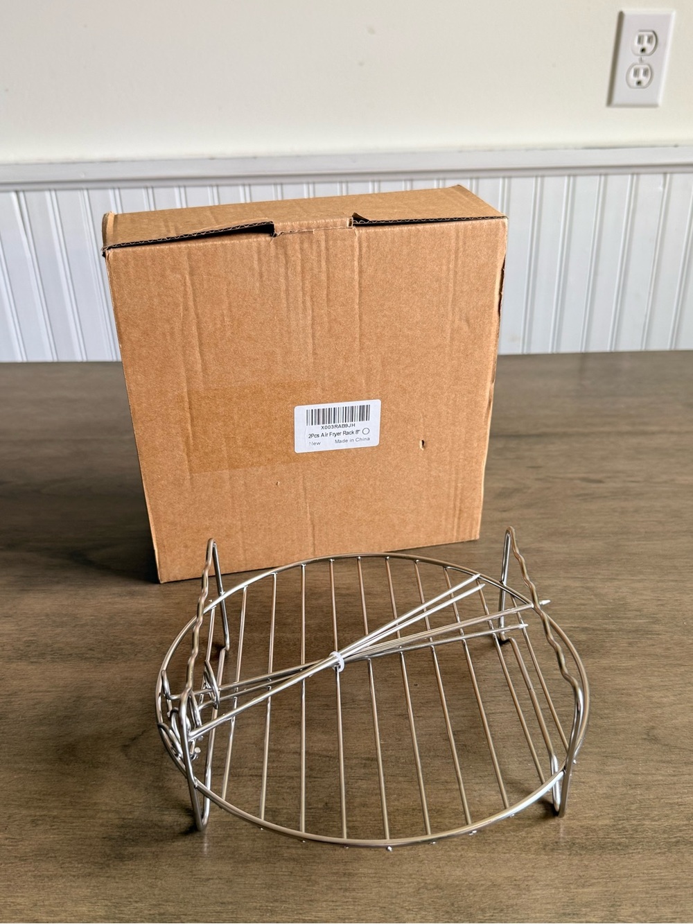 Air Fryer 8” Round Stainless Steel Rack with sticks